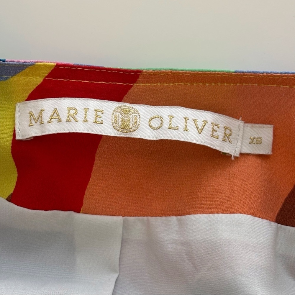 Marie Oliver Vibrant Botanical Print Silk Smocked Waist Dress XS - Picture 7 of 9